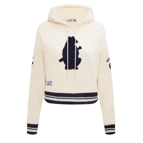 MLB CHICAGO CUBS RETRO CLASSIC WOMEN'S CROPPED PO HOODIE (EGGSHELL/ MIDNIGHT NAVY)