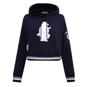 MLB CHICAGO CUBS RETRO CLASSIC WOMEN'S CROPPED PO HOODIE (MIDNIGHT NAVY)