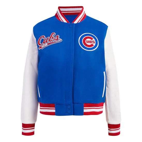 MLB CHICAGO CUBS WOOL VARSITY JACKET FOR WOMEN AND MEN