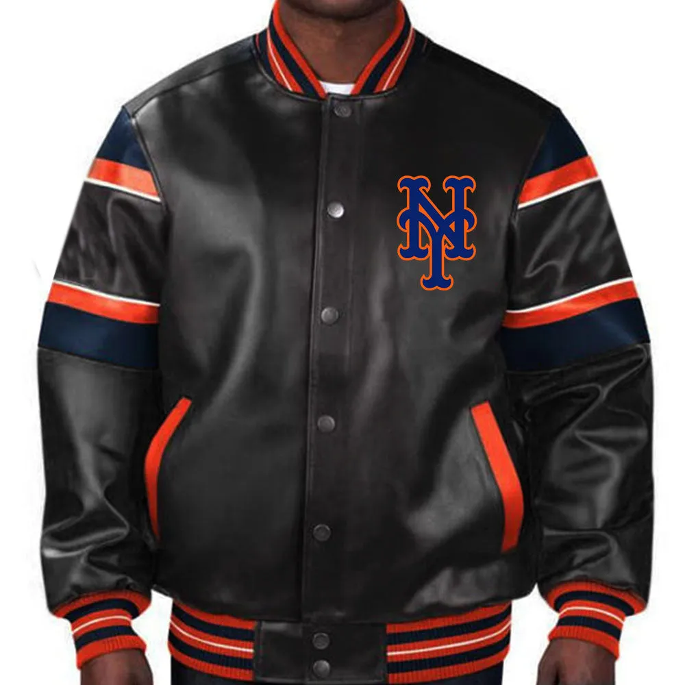 MLB NEW York Mets Leather Jacket For Men and Women