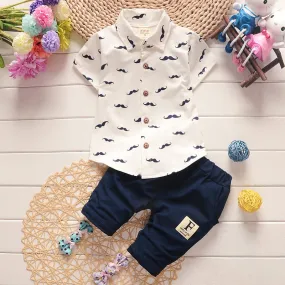 Moustache Shirt and Pants Set