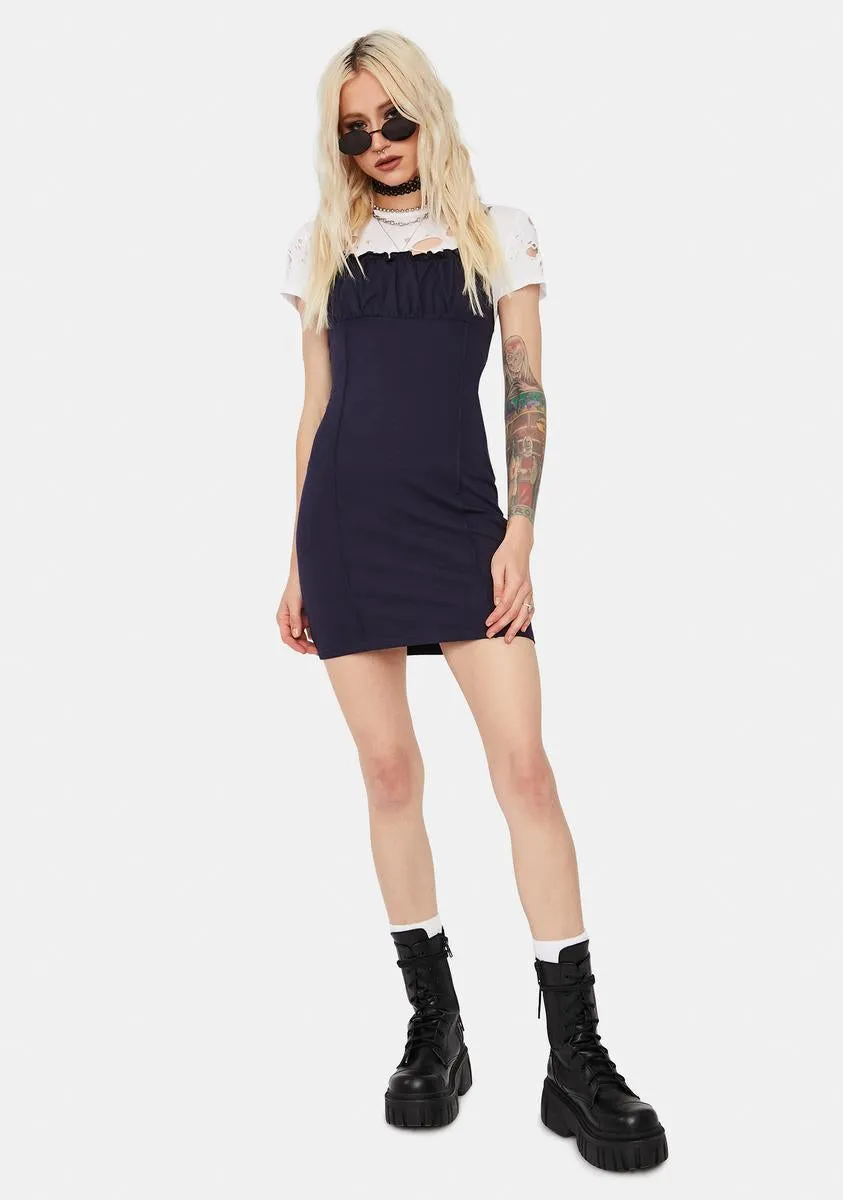 Navy It Girl Ponte Mini Dress