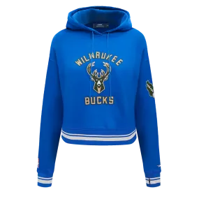 NBA MILWAUKEE BUCKS CITY EDITION 24-25 WOMEN'S RIB FLC CROPPED PO HOOD (ROYAL BLUE)