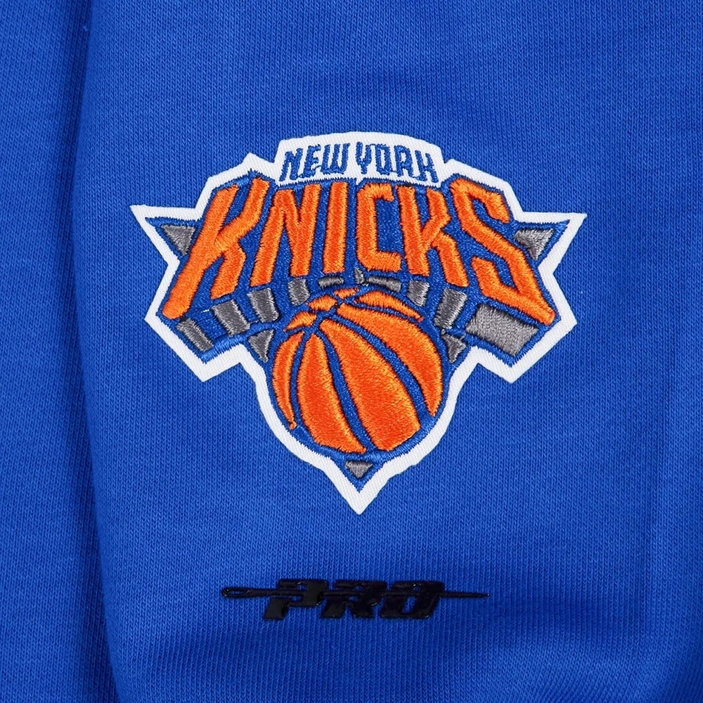 NBA NEW YORK KNICKS MASHUP WOMEN'S RIB CROPPED PO HOODIE (ROYAL/ORANGE/ROYAL)