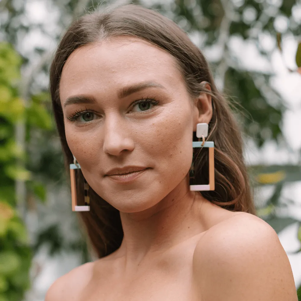 Neutral Colorblock Earrings