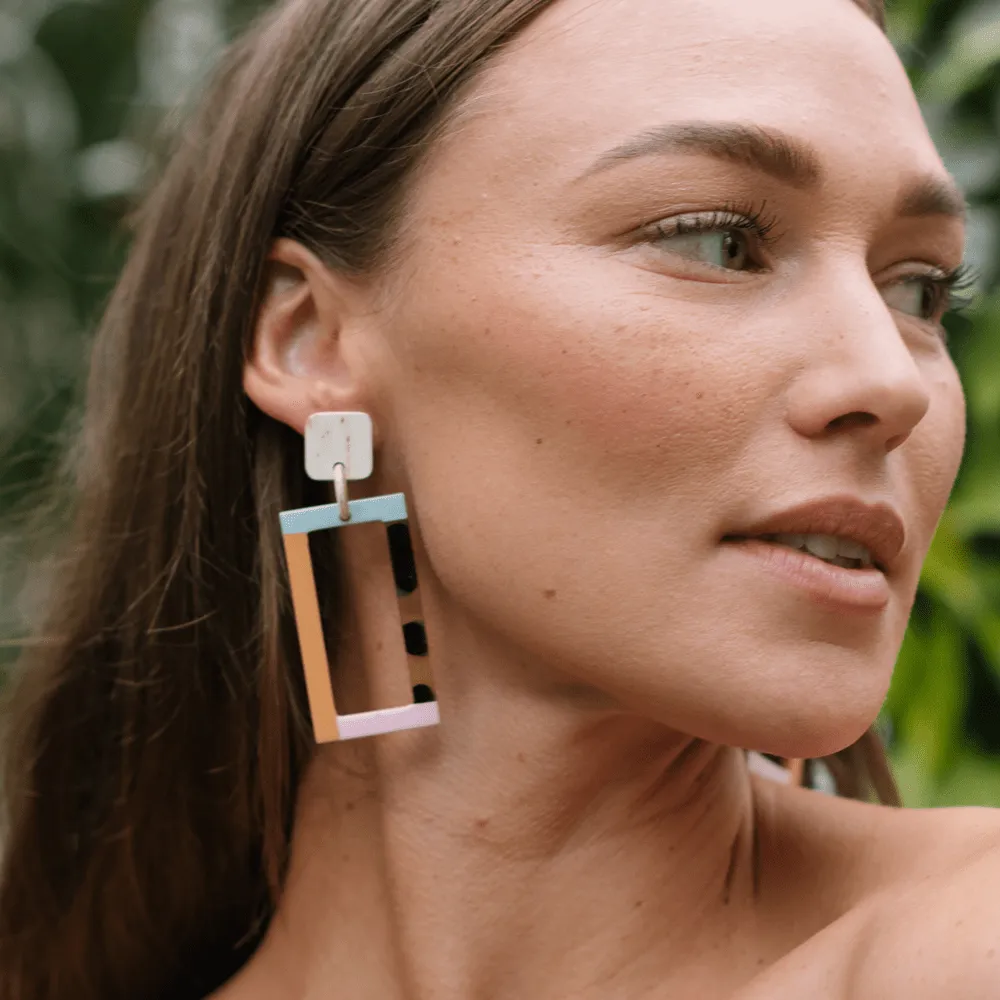 Neutral Colorblock Earrings