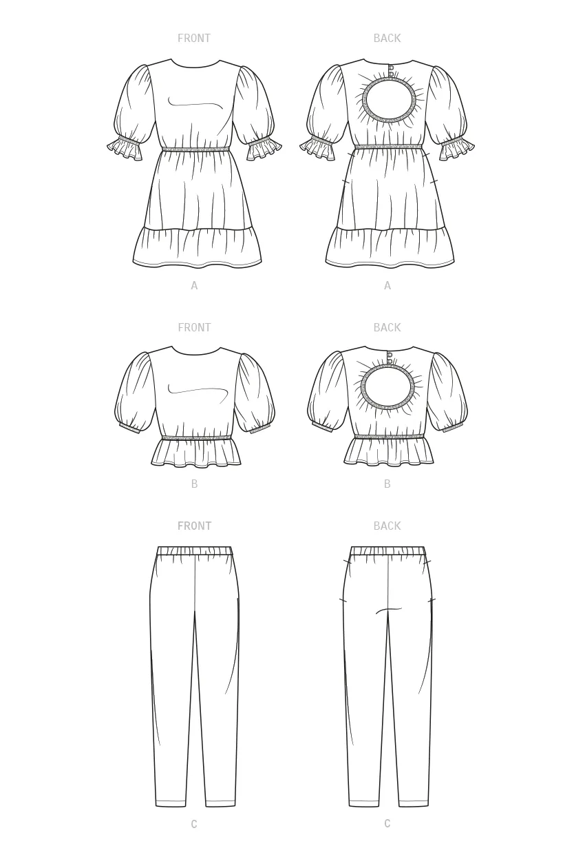 New Look sewing pattern 6739 Girls' Dress, Top and Pants