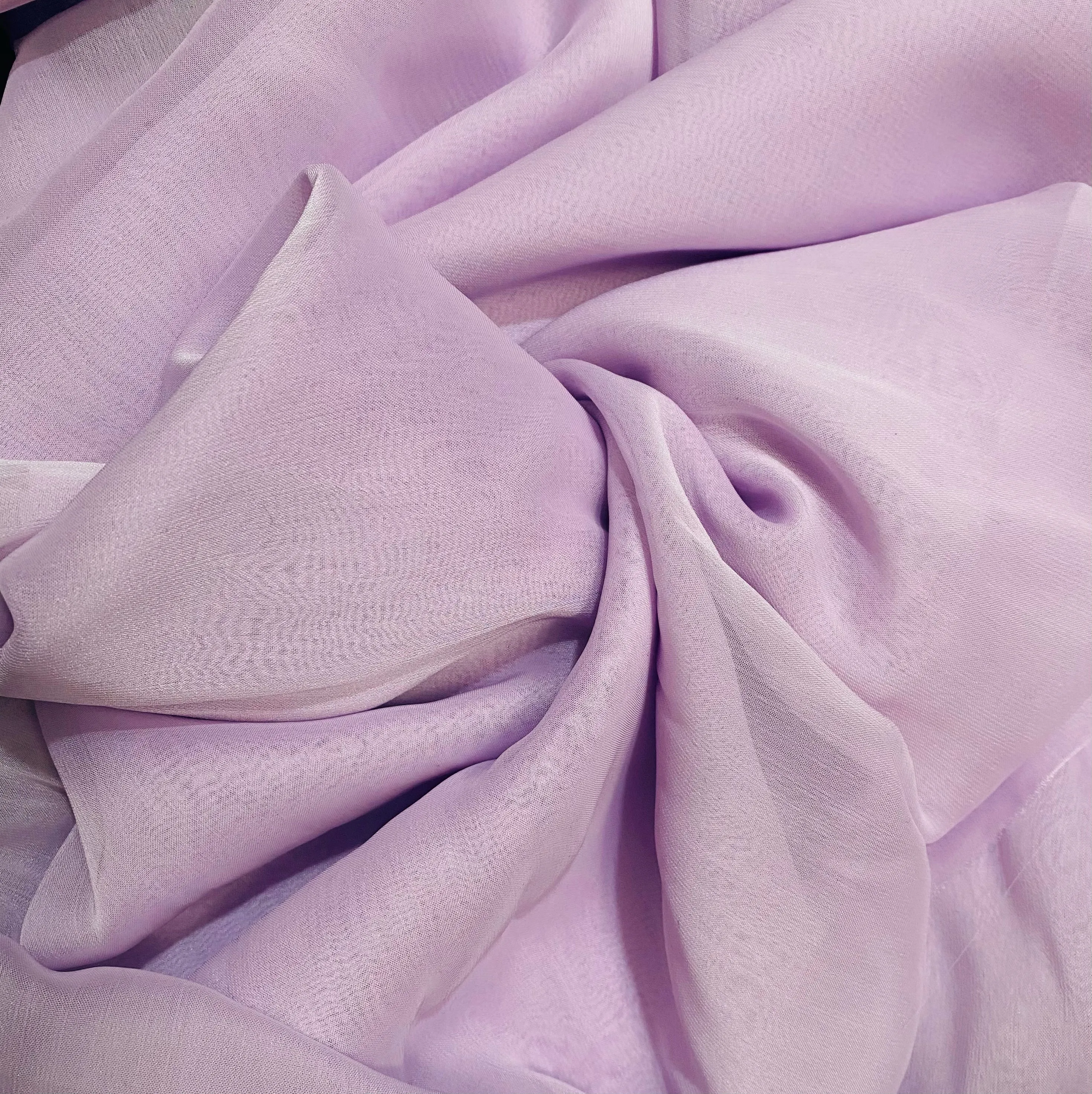 NEW Princess Deepti Silk Polyester Blend Chiffon Fabric in Lilac