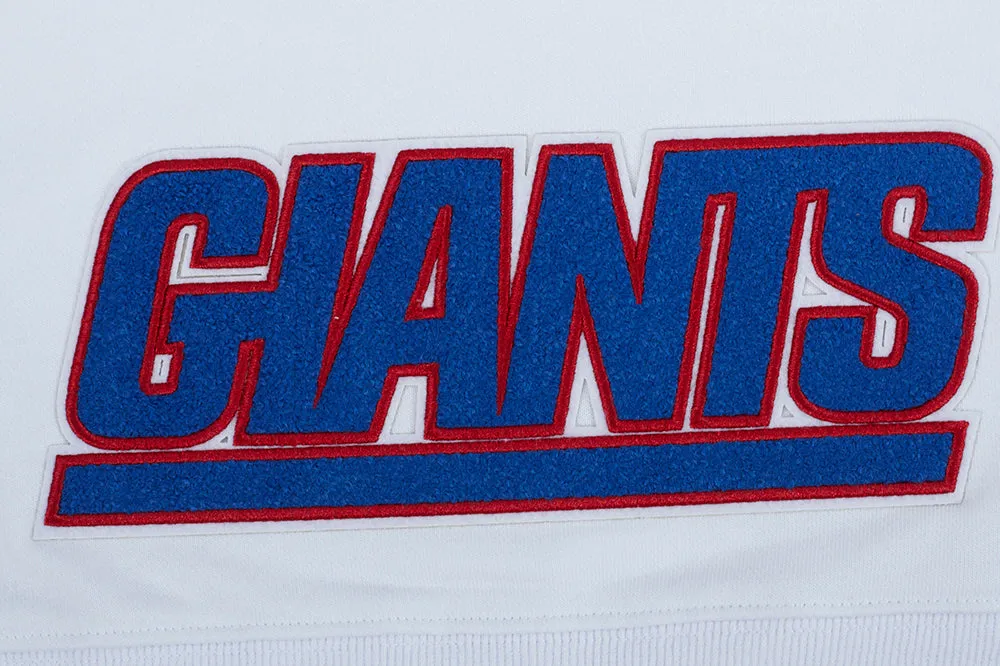 NFL NEW YORK GIANTS WOMEN'S CROPPED FLEECE HOODIE (WHITE)