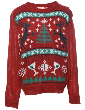 Nordic Red Christmas Jumper - XL