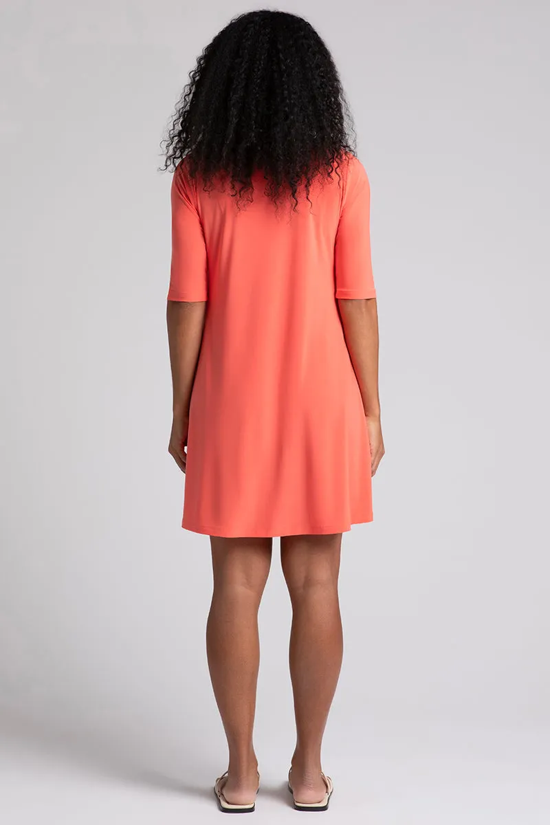 Nu Trapeze Dress | Coral