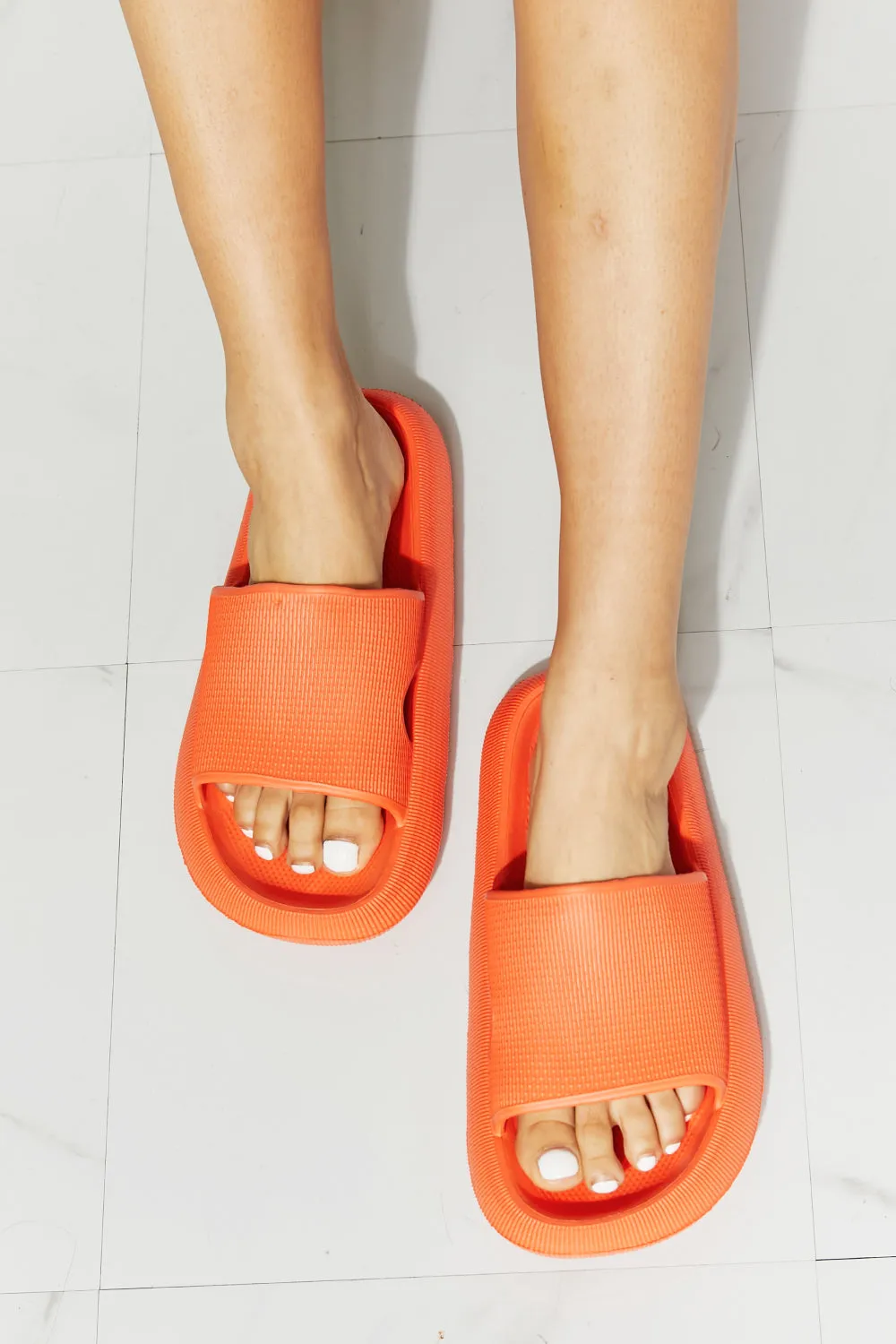 Open Toe Slide in Orange