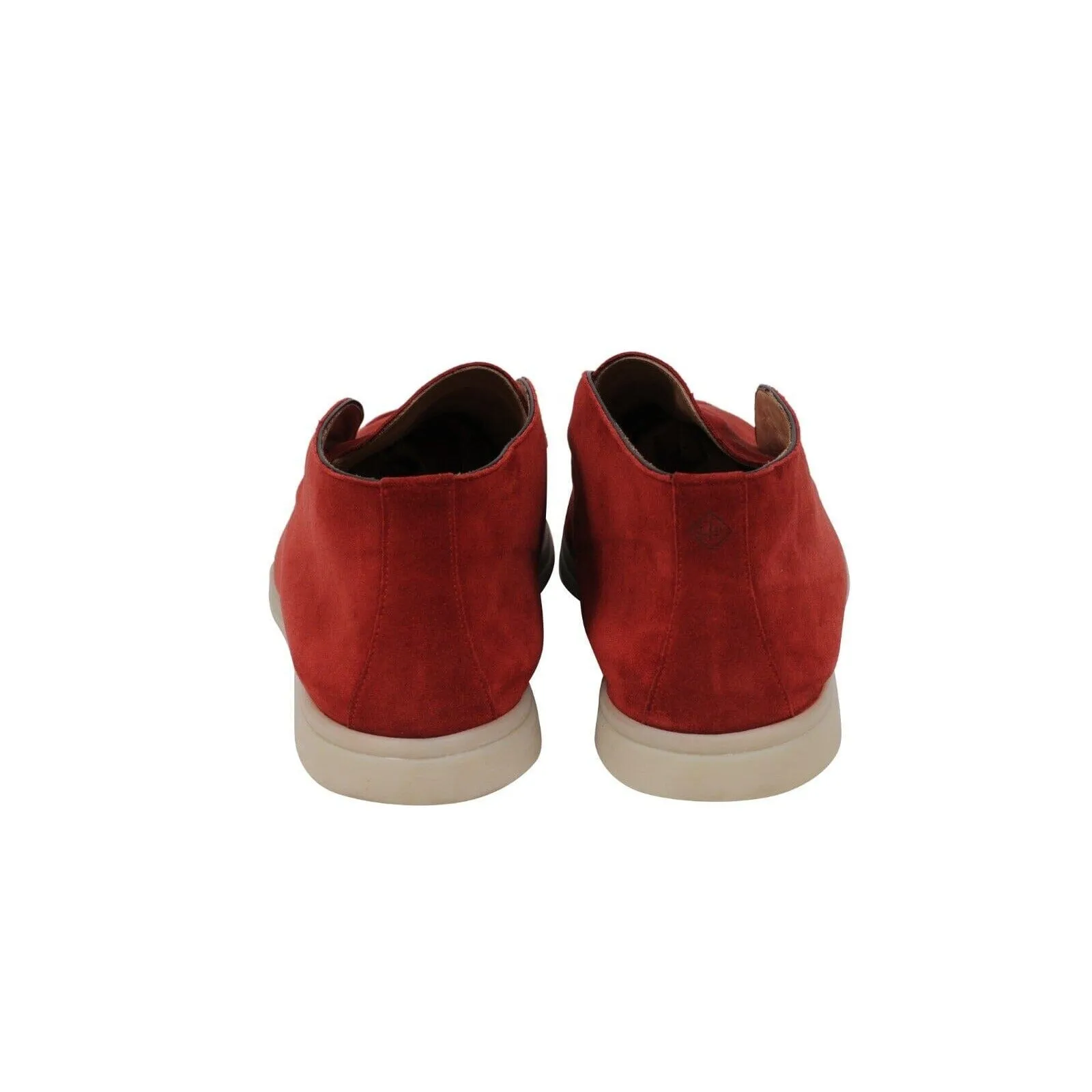 Open Walk Ankle Boots Red Suede Slip On Mid Top Chukkas