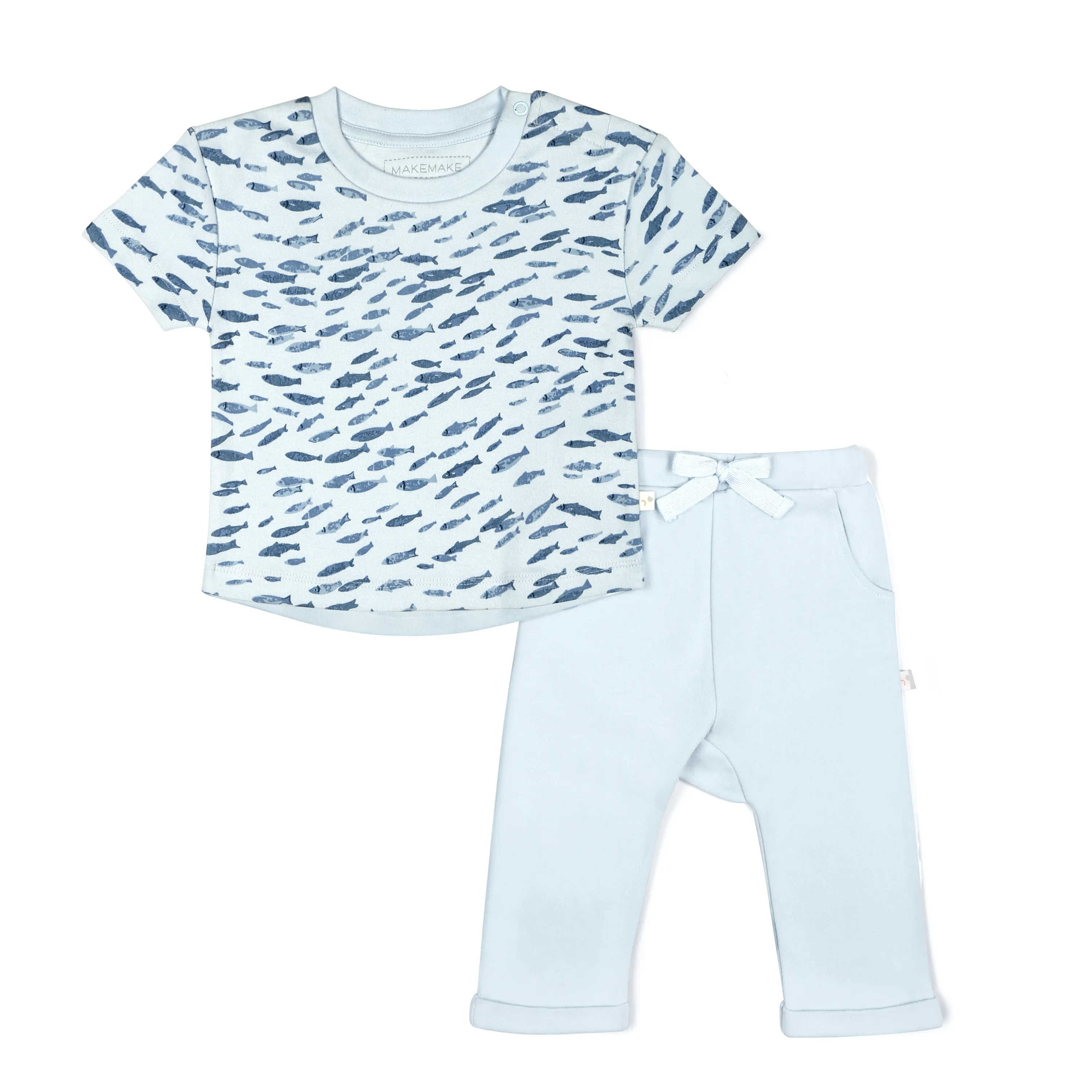 Organic Baby Toddler Tee & Pants Set - Minnow