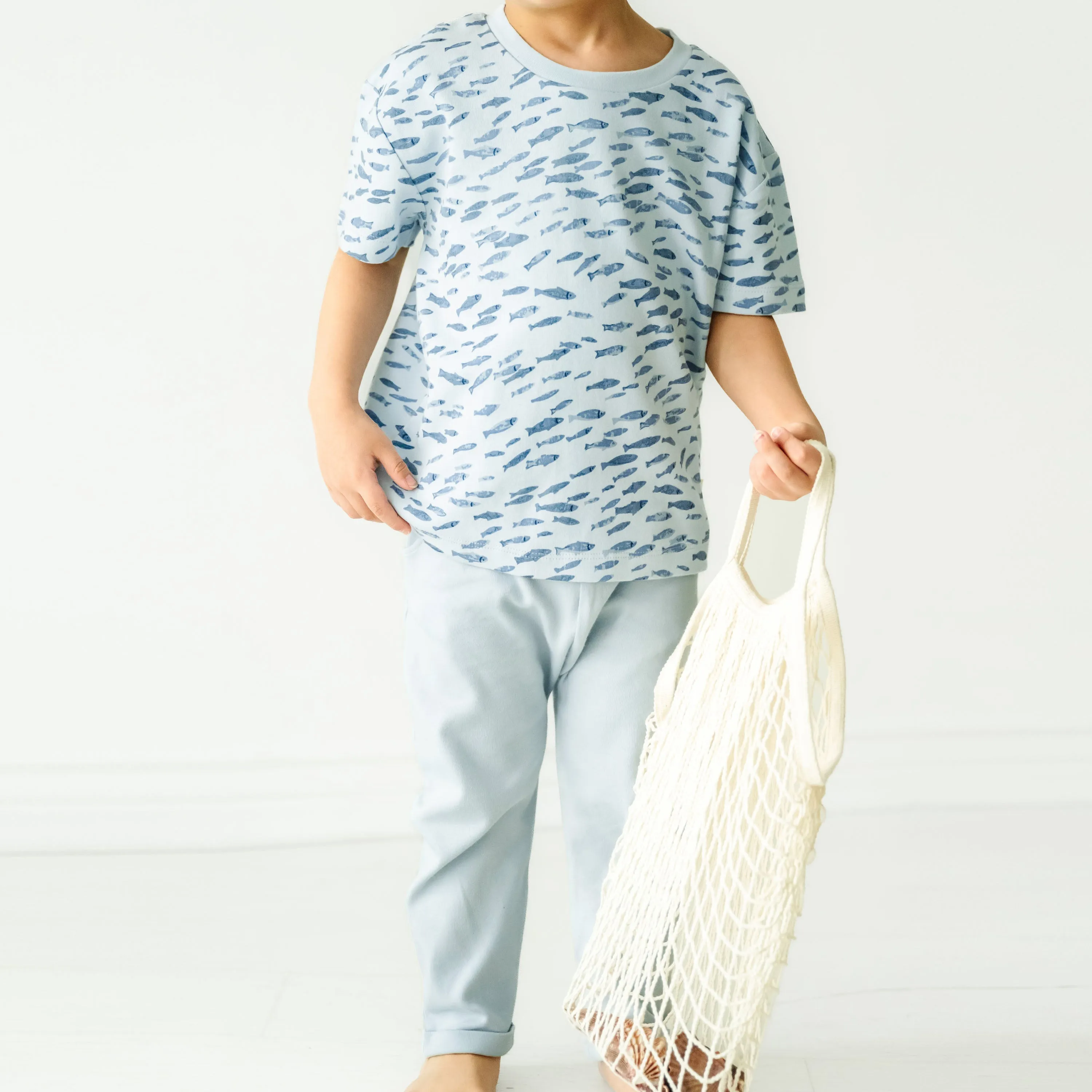 Organic Baby Toddler Tee & Pants Set - Minnow