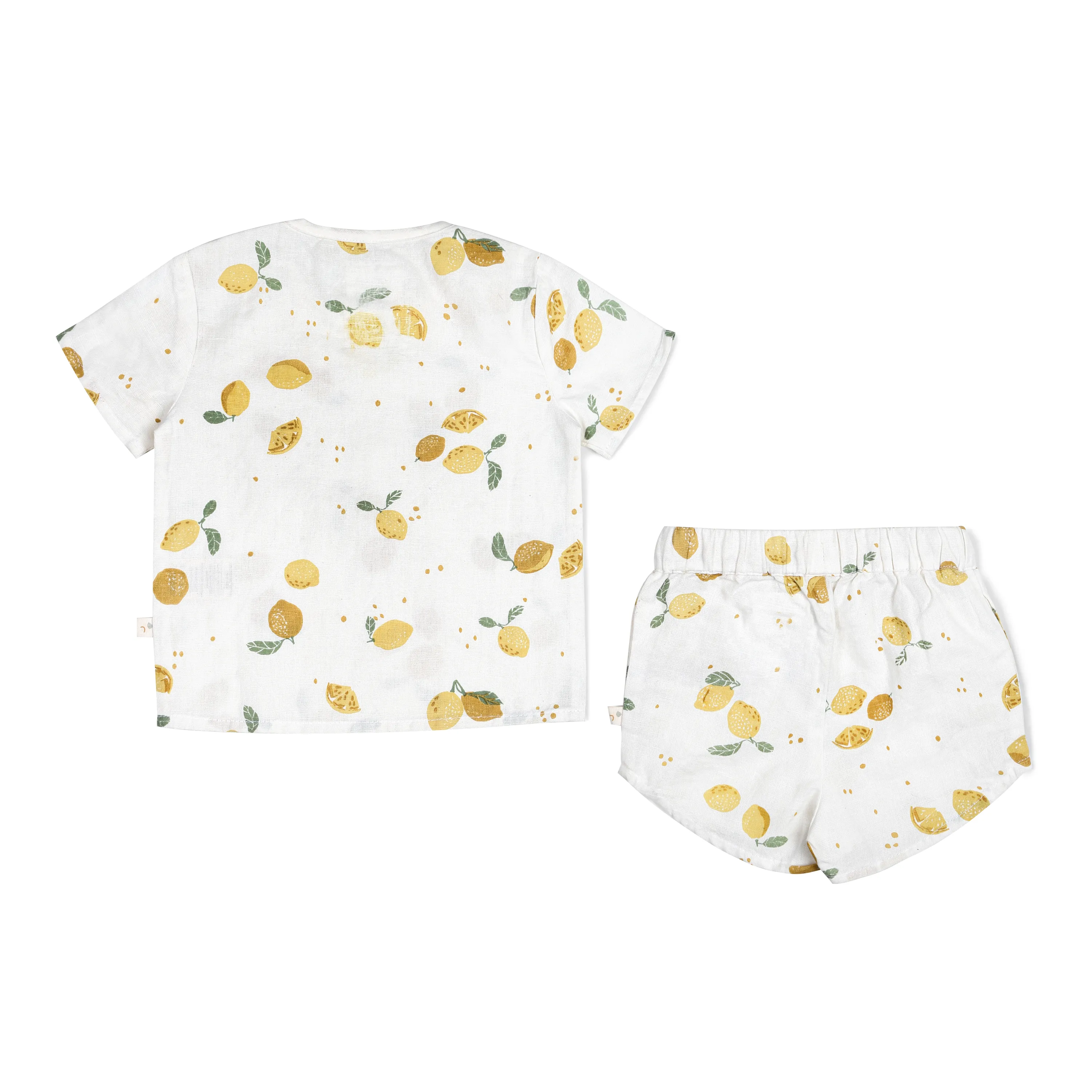 Organic Boys Top and Shorts 2 Piece Set - Citron