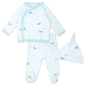 Organic Cotton 3-Piece Take Me Home Set in Sweet Sea Life Print