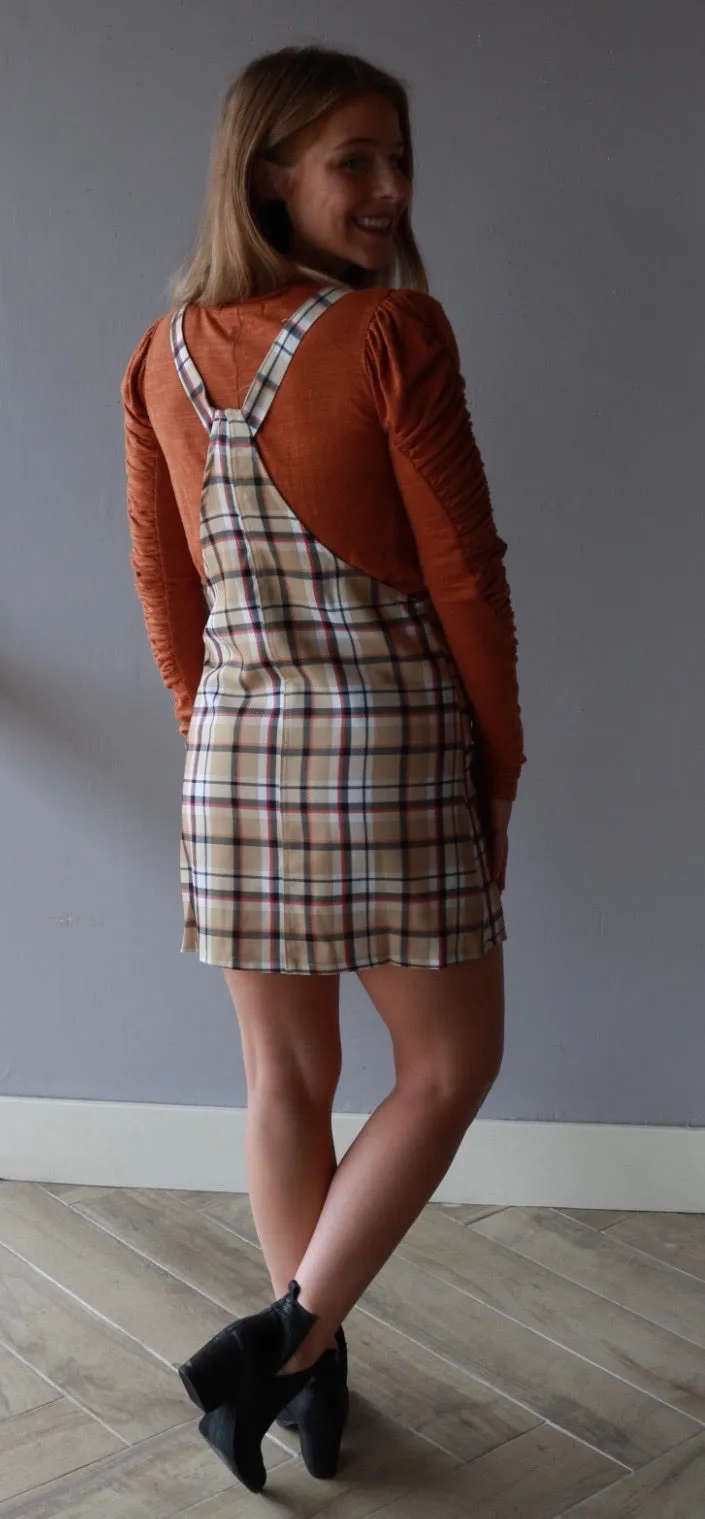 Oscar-ST GOSSIP Plaid Overall Skirt Jumper