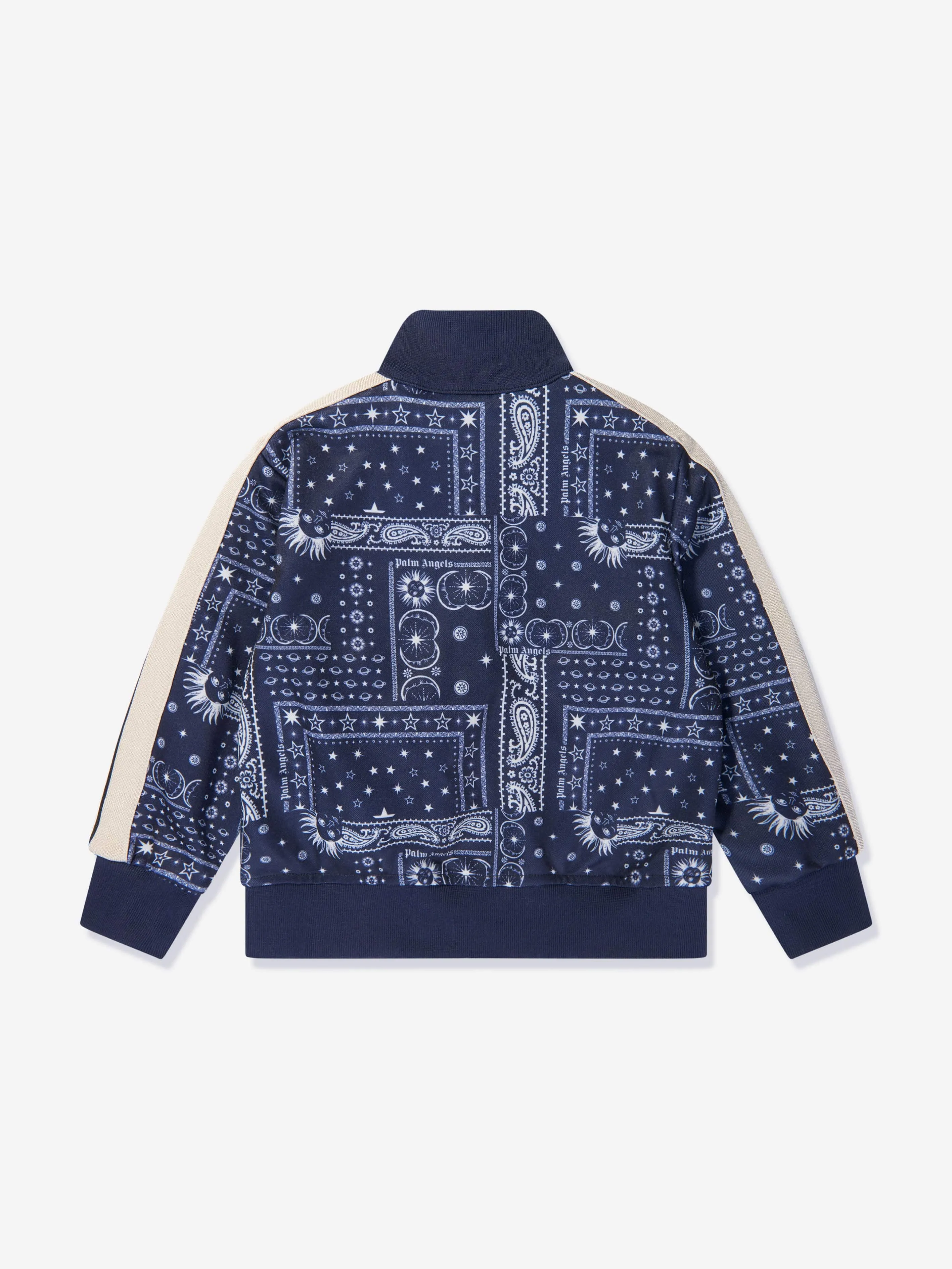 Palm Angels Boys Astro Paisley Track Jacket in Navy