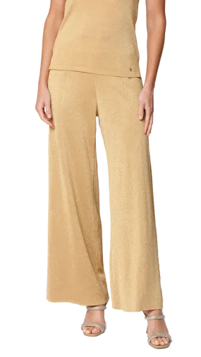 Paola Wide Leg Shimmery Pant; Golden Sands