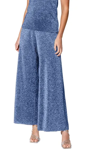 Paola Wide Leg Shimmery Pant; Tornado Silver