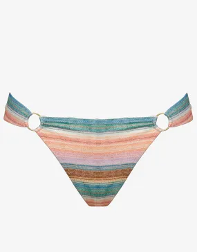 Pastel Sunset Ring Side Bikini Pant - Pink Stripe