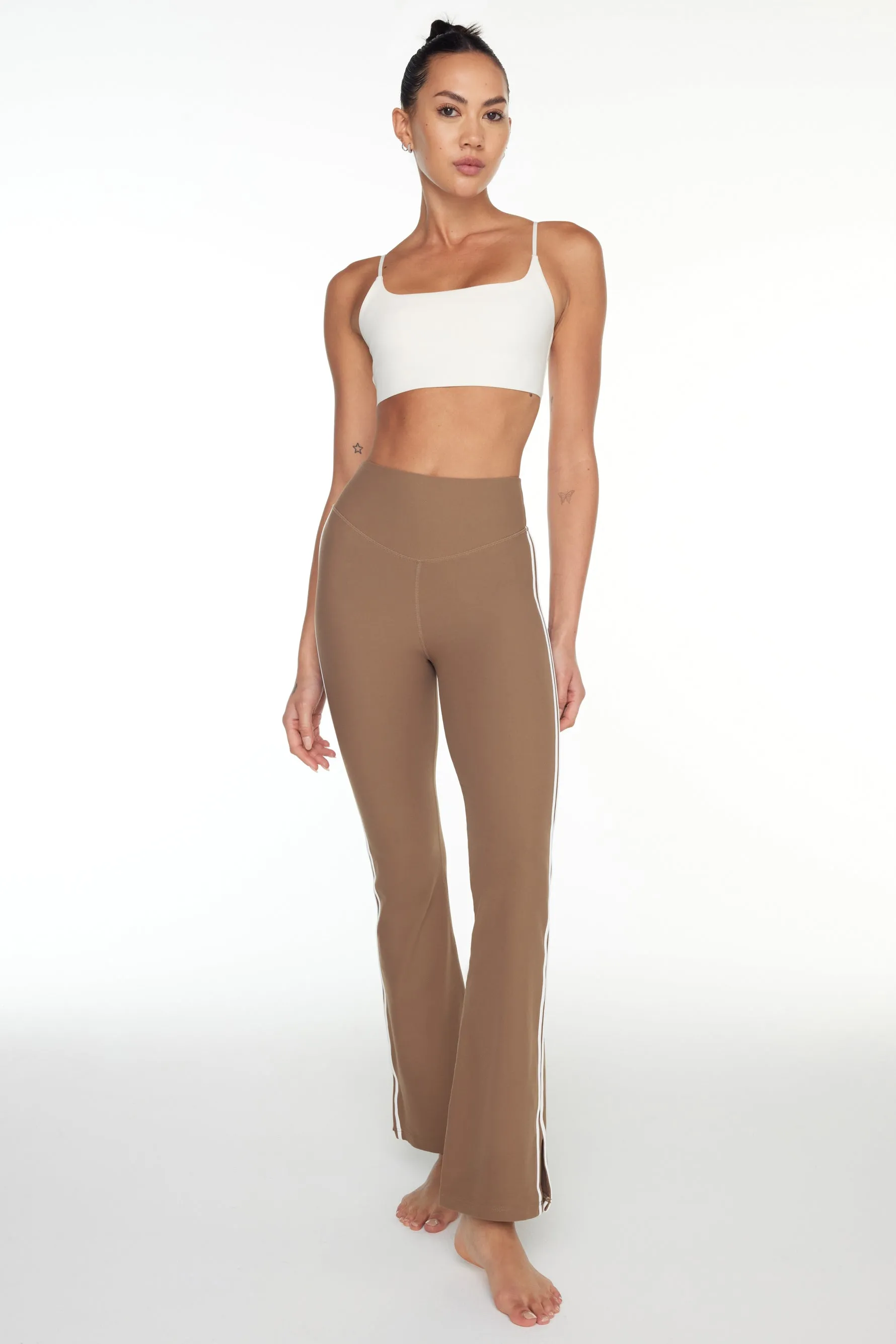 Peached Florence Flare Pants - Mocha