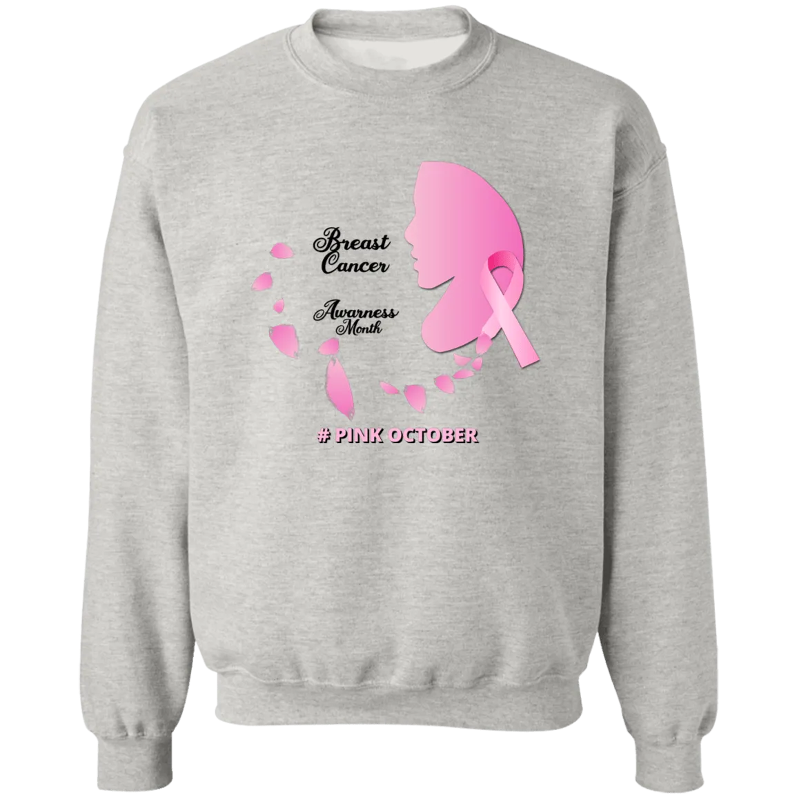 Pink Female Profile  Unisex Crewneck Pullover Sweatshirt