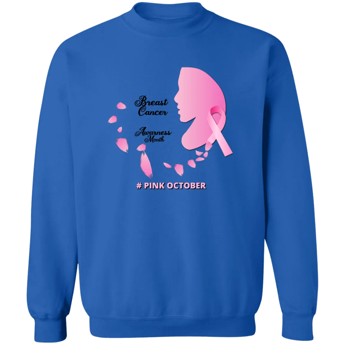 Pink Female Profile  Unisex Crewneck Pullover Sweatshirt