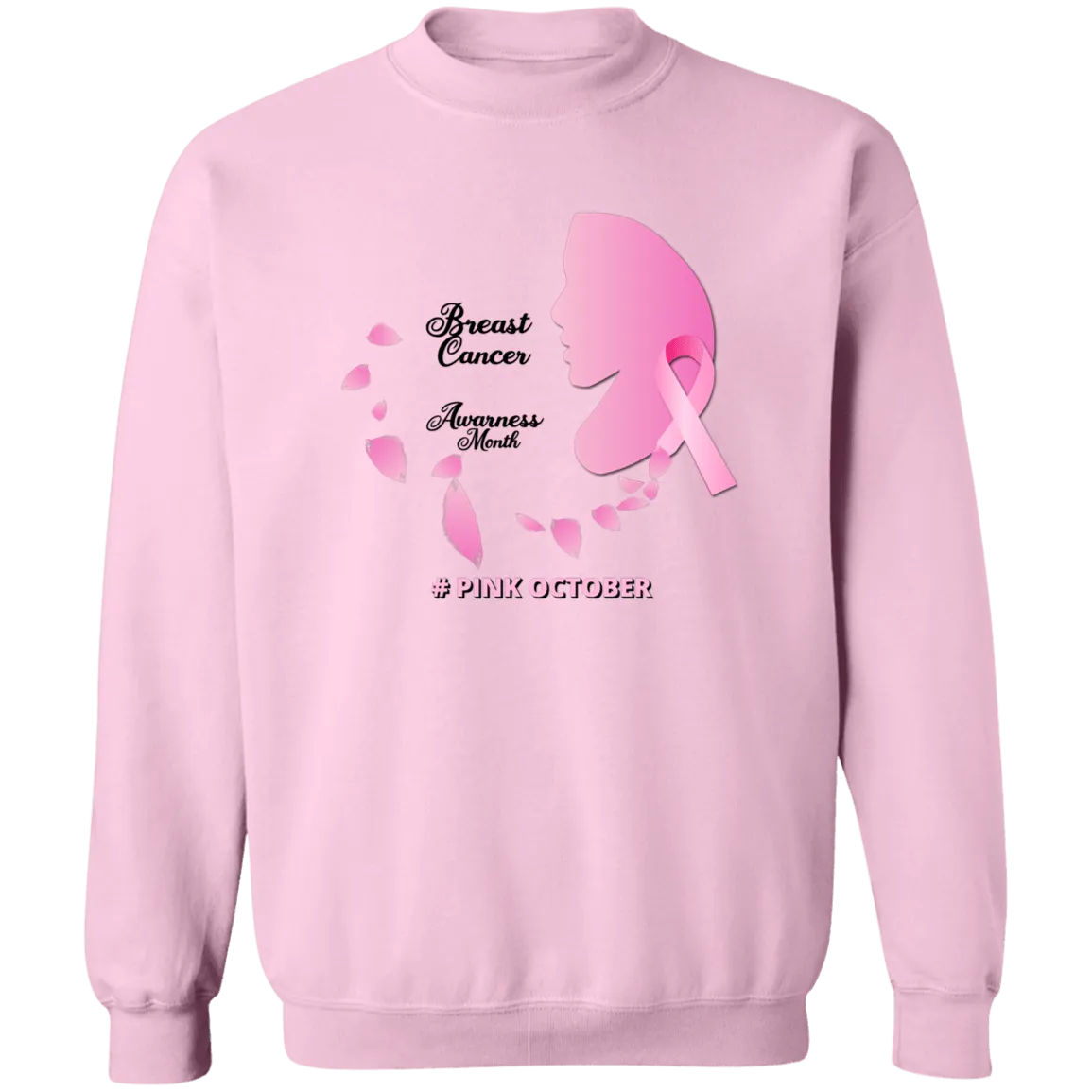 Pink Female Profile  Unisex Crewneck Pullover Sweatshirt