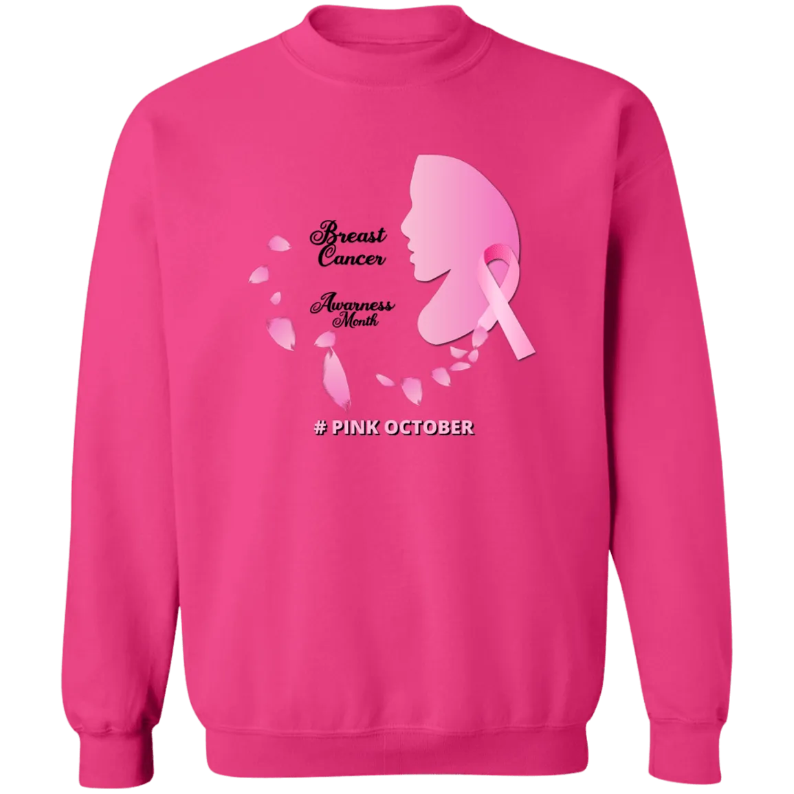 Pink Female Profile  Unisex Crewneck Pullover Sweatshirt