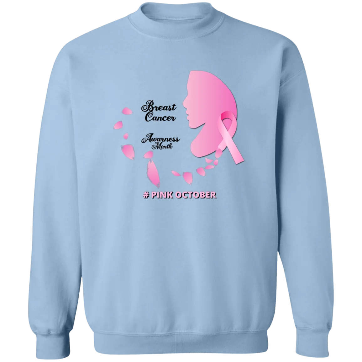 Pink Female Profile  Unisex Crewneck Pullover Sweatshirt