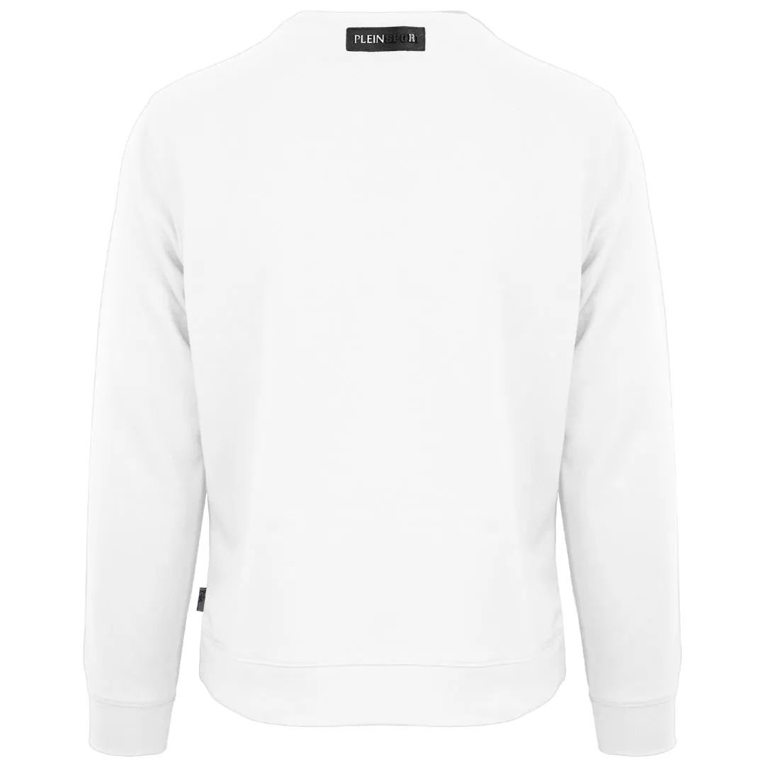 Plein Sport Large Branded Logo Tiger White Jumper