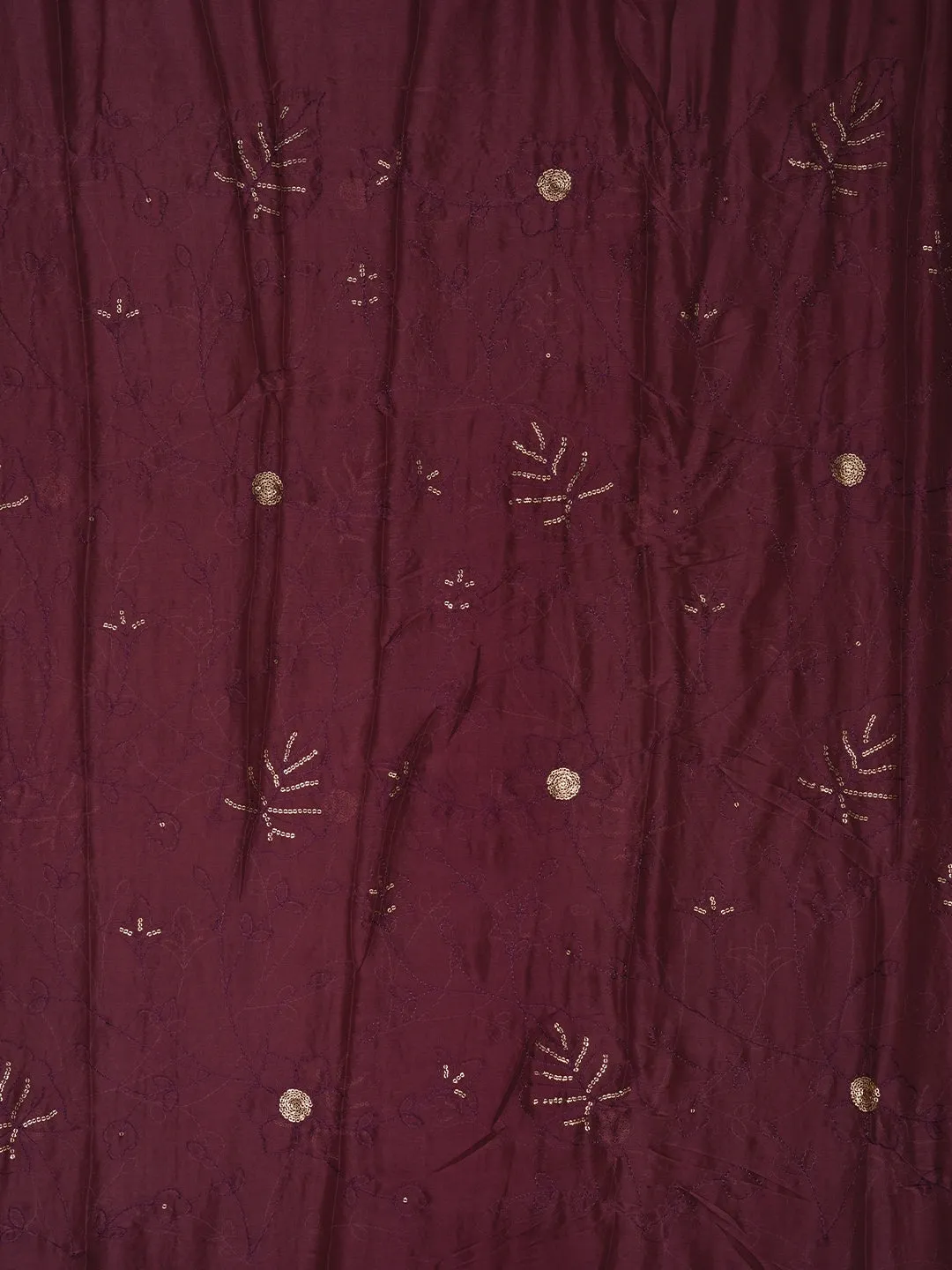 Purple Sequin Embroidered Organza Dress Material with Dupatta