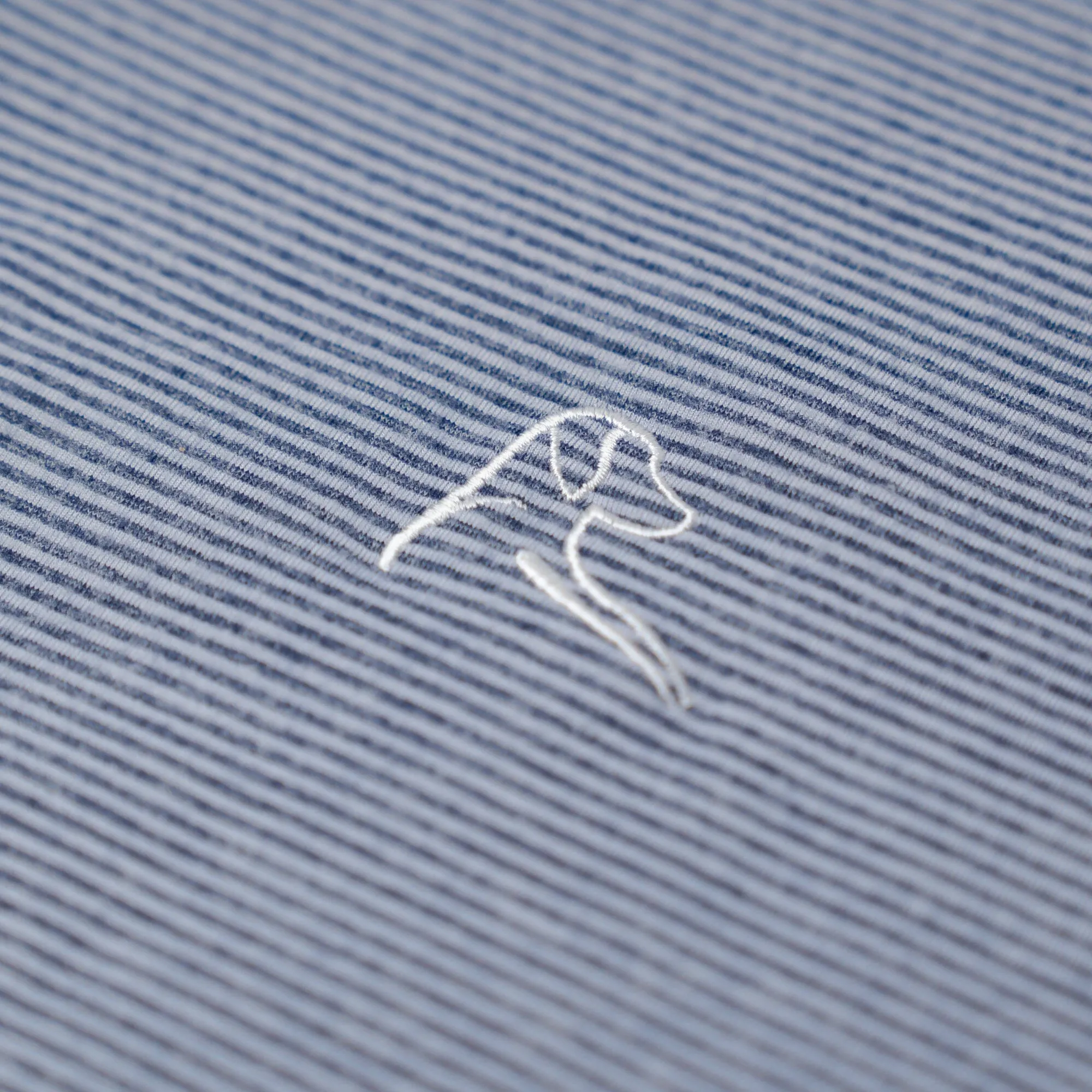 Riva Heather Stripe Performance Q-Zip | The Riva Heather Stripe - Admiral Navy/White