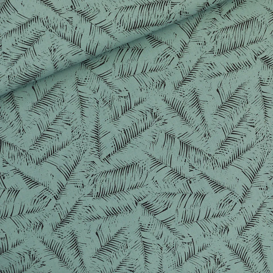 See You At Six - Leaf Shelter - Linen Viscose Blend - Green Surf