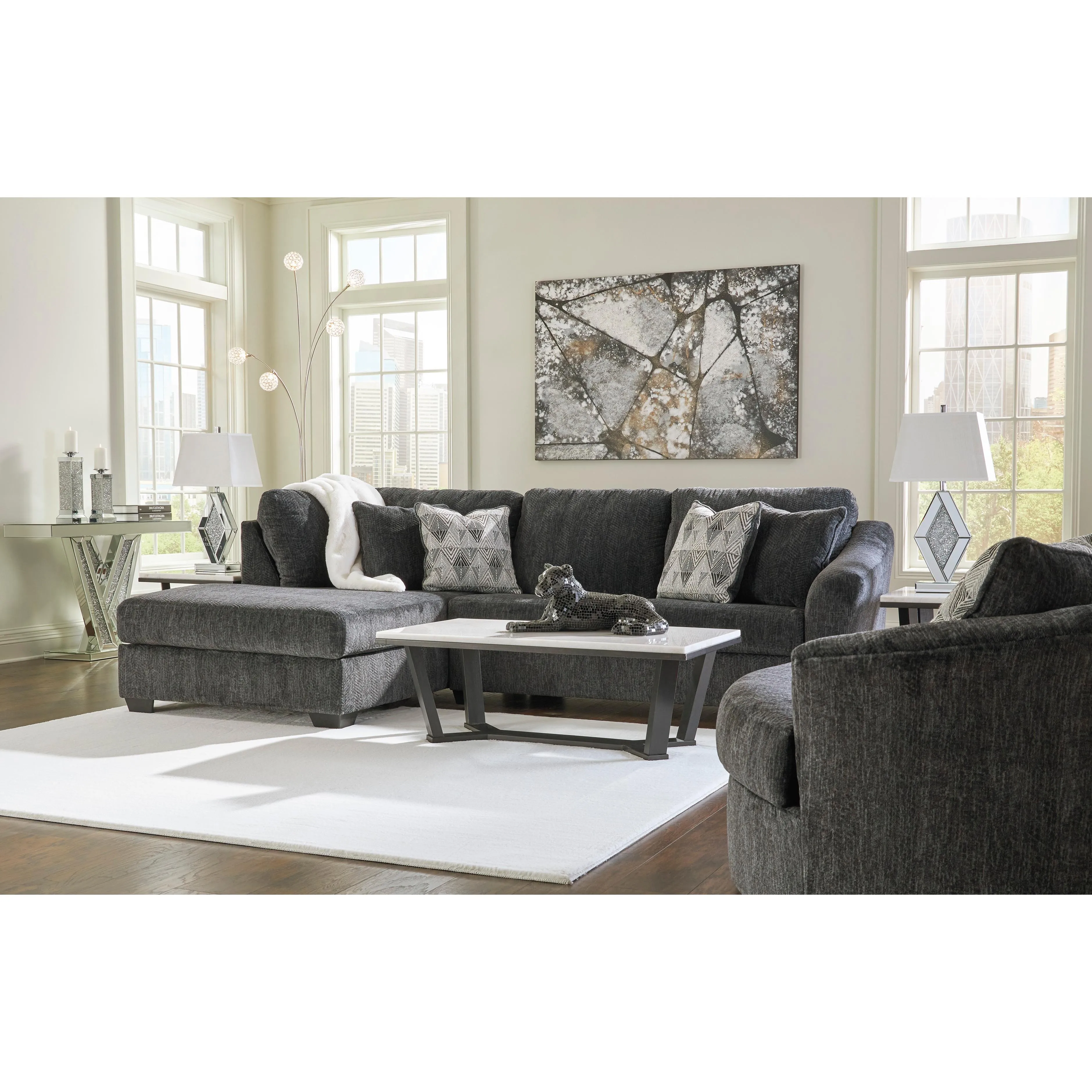 Signature Design by Ashley Biddeford Fabric 2 pc Sectional 3550416/3550467