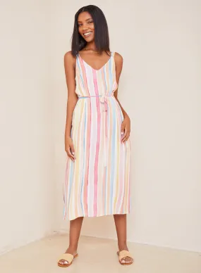 Sleeveless Belted Slip Dress