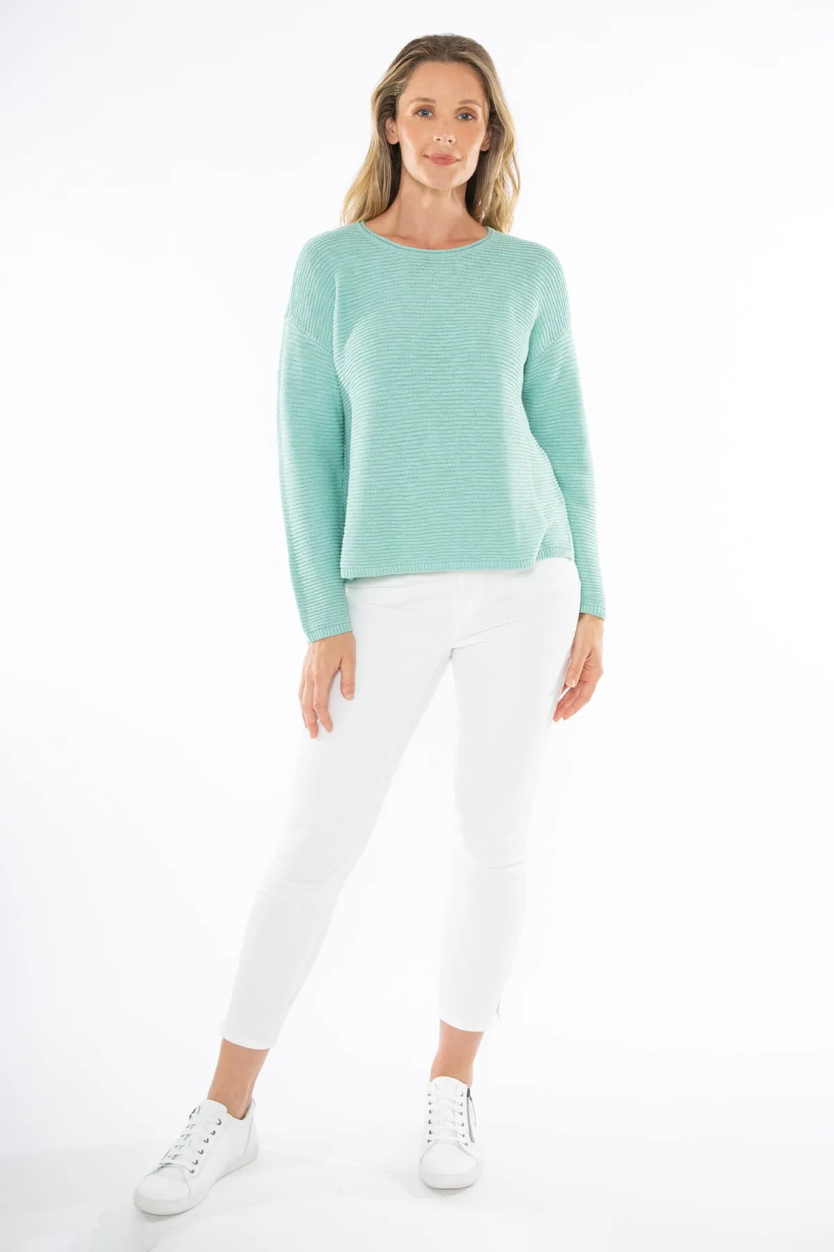 Slub Rib Pullover - Seafoam - JUMP