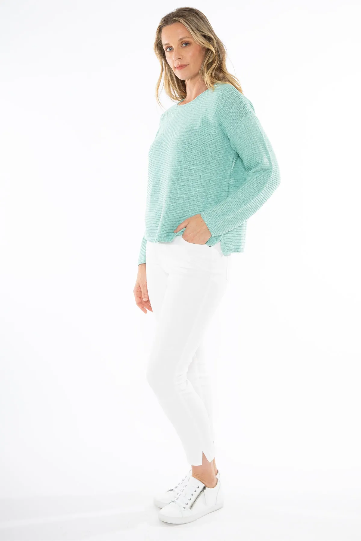 Slub Rib Pullover - Seafoam - JUMP