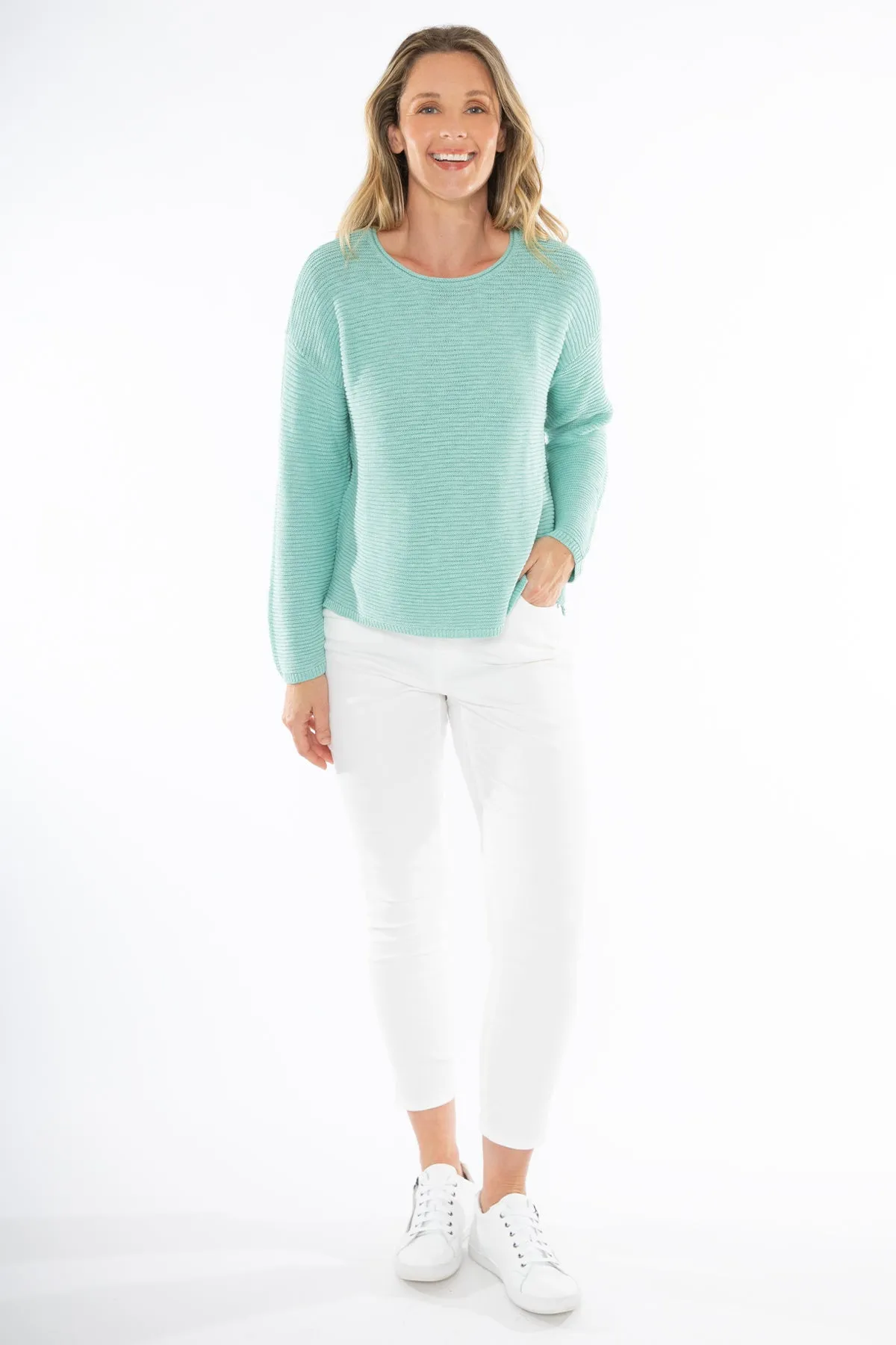 Slub Rib Pullover - Seafoam - JUMP