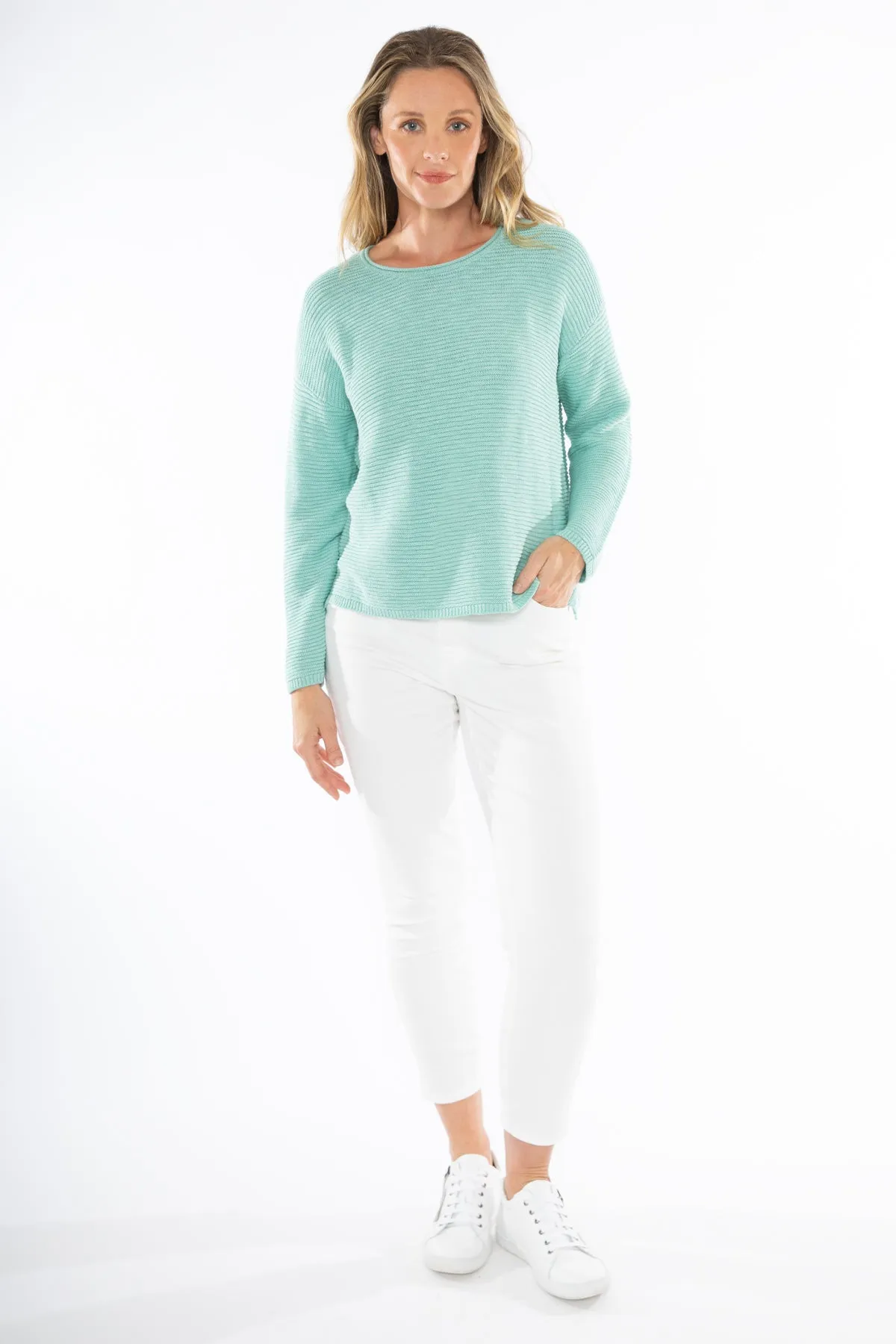 Slub Rib Pullover - Seafoam - JUMP