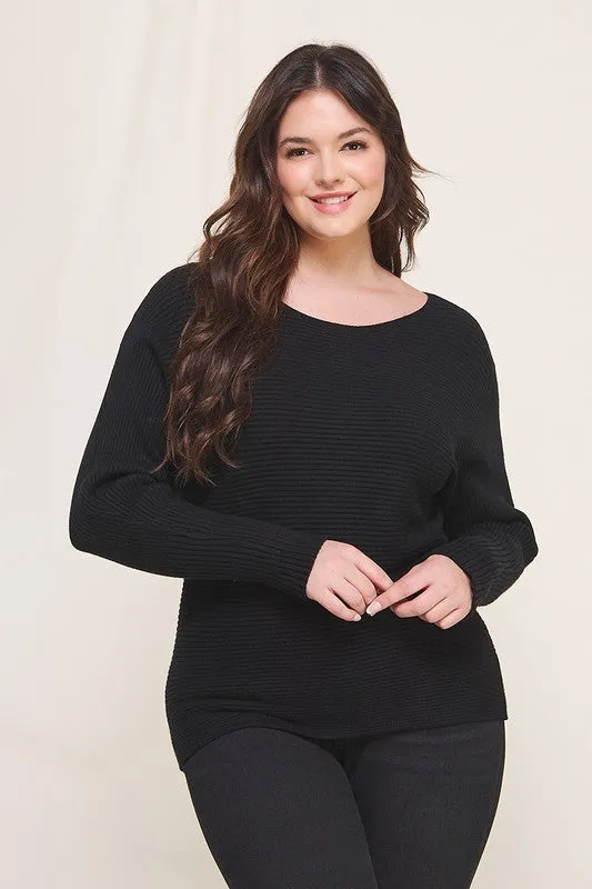 Soft Ribbed Fine Gauge Pullover (Plus)