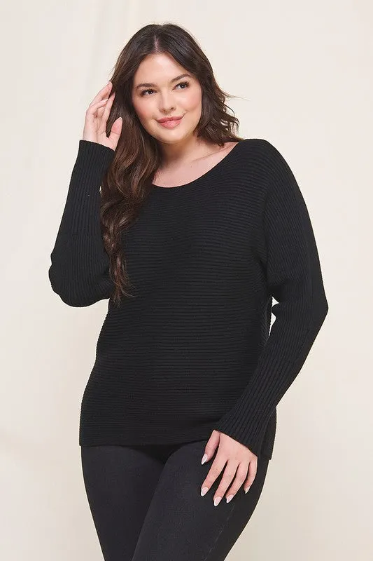 Soft Ribbed Fine Gauge Pullover (Plus)