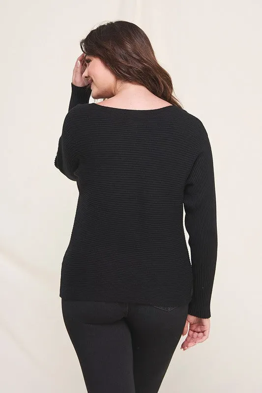 Soft Ribbed Fine Gauge Pullover (Plus)