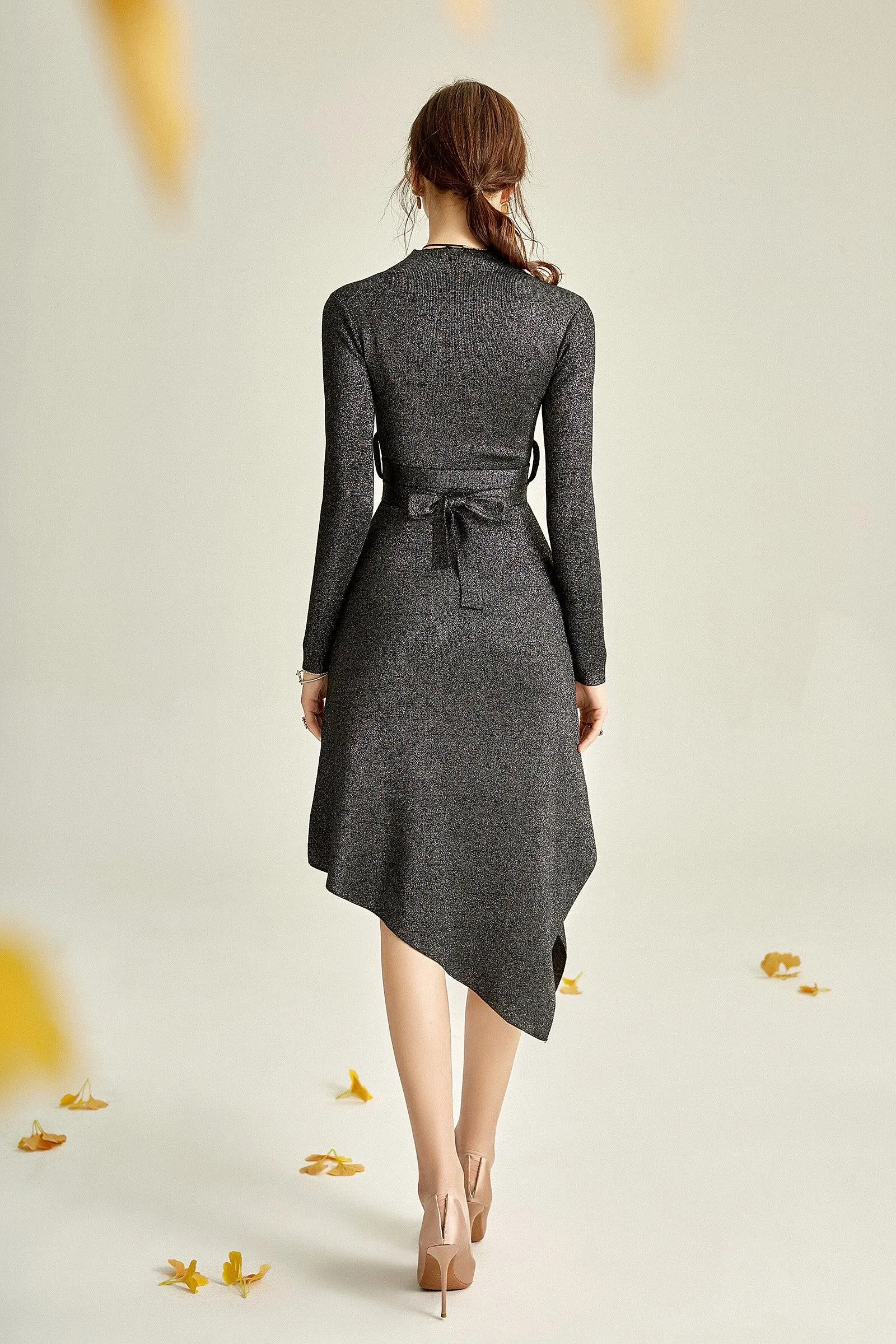 Spring and autumn starry silk soft knitted fish slant dress - Neo