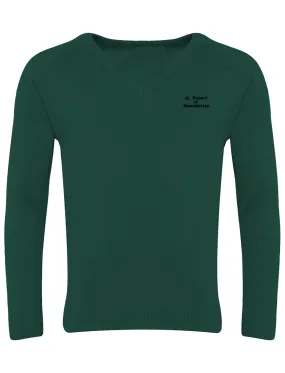 St Robert of Newminster Catholic School Green V Neck Jumper (Year 7 - 9)