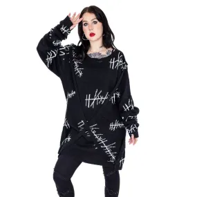 STITCH ME JUMPER - BLACK/WHITE