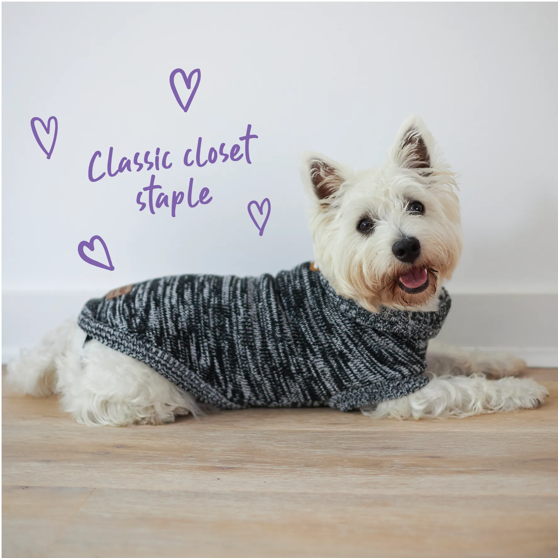 Stormy Skies Roll Neck Dog Jumper