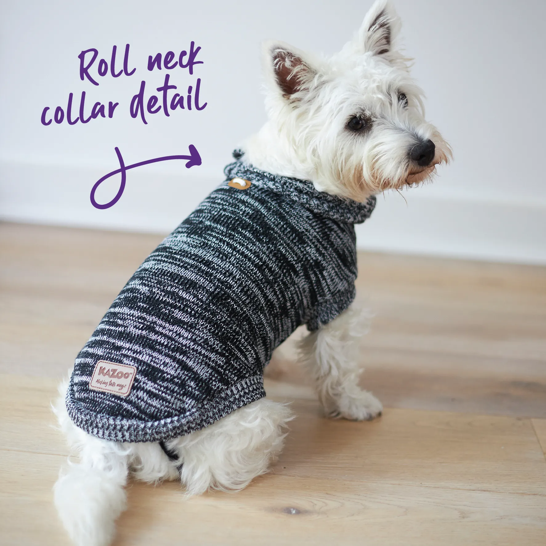 Stormy Skies Roll Neck Dog Jumper